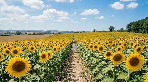 ひまわり畑でモデル撮影会